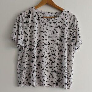 Nine West Black and White Print Blouse Size XXL